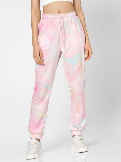 only pink tie-dye high rise joggers