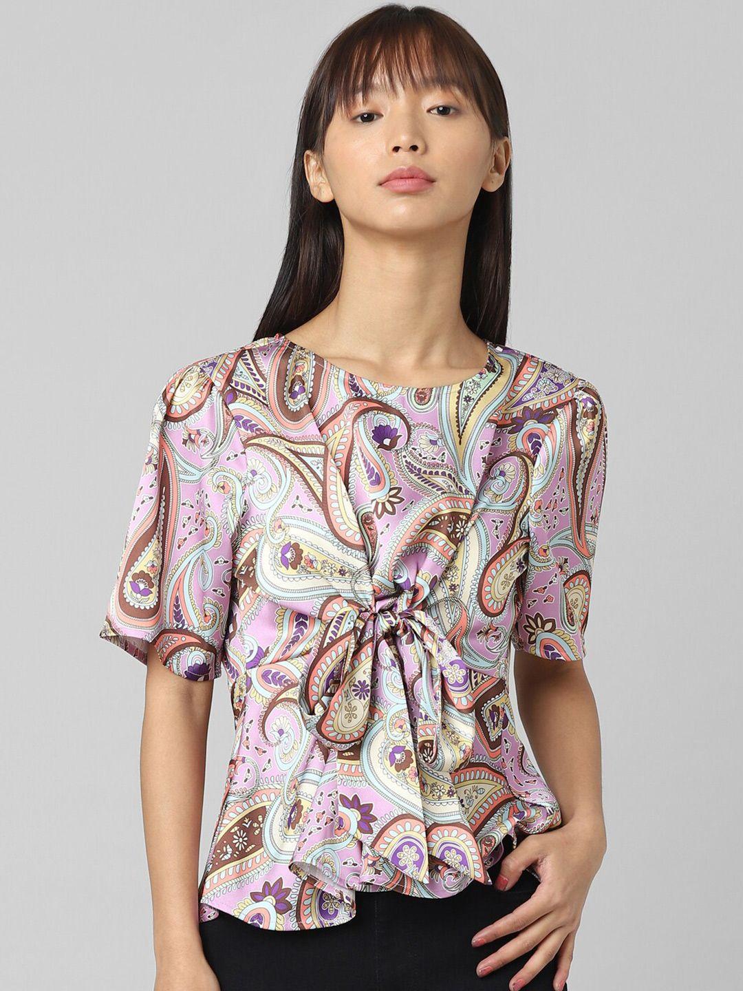 only printed cinched waist top