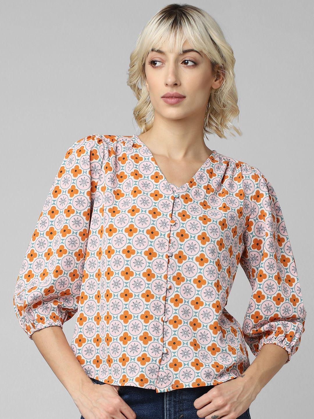 only printed v-neck top