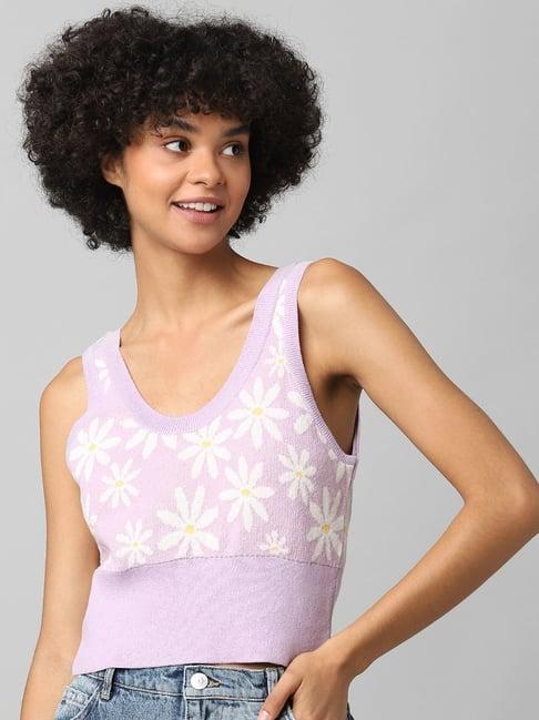 only purple floral print top