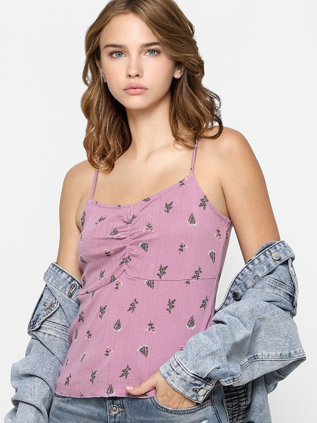 only purple floral regular top