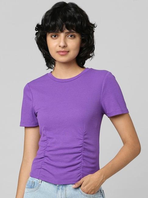 only purple slim fit top