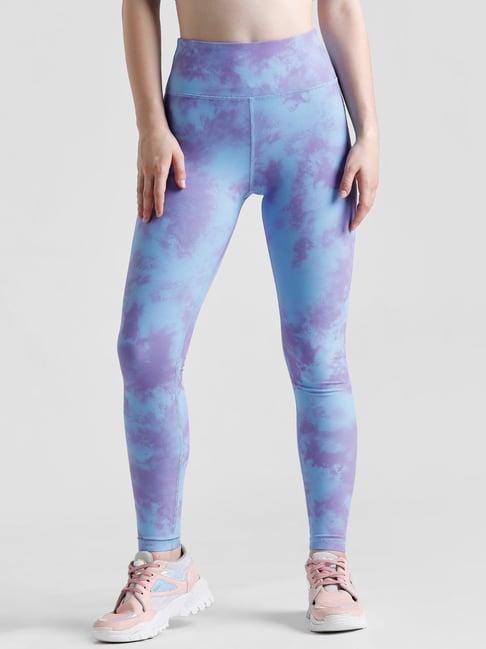 only purple tie-dye high rise tights