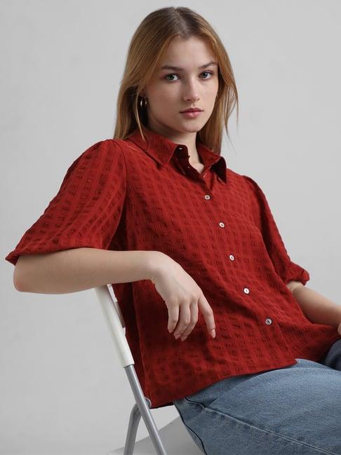 only red regular fit shirt