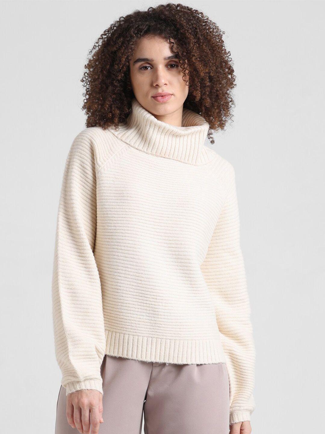 only ribbed turtle neck pullover sweater