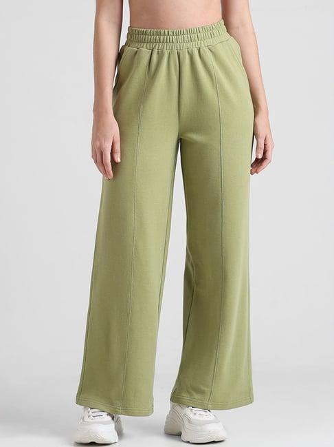 only sage green cotton regular fit high rise sweatpants