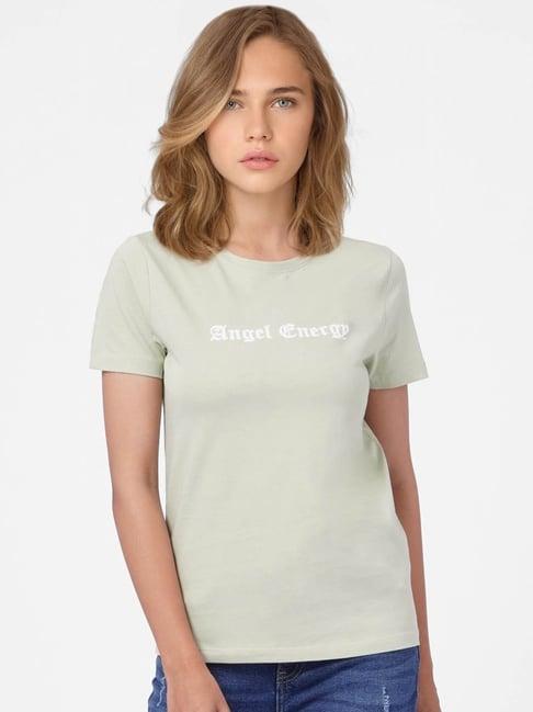 only sage green graphic print t-shirt