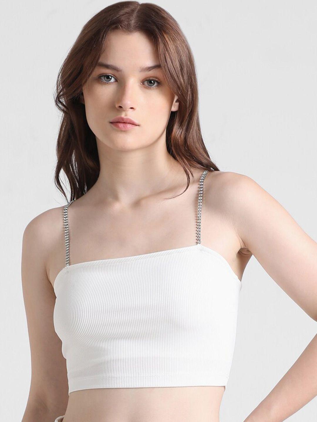 only shoulder straps crop top