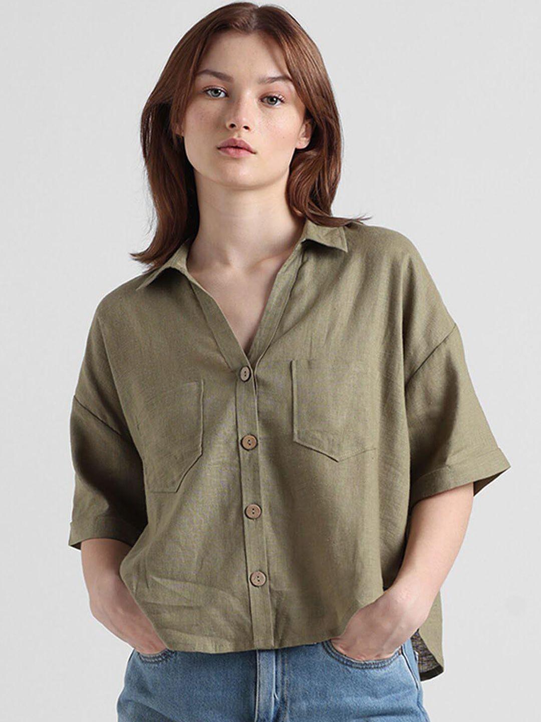 only spread collar casual shirt