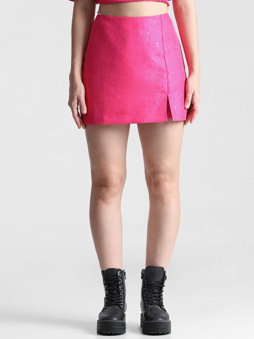 only straight front slit detail mini skorts