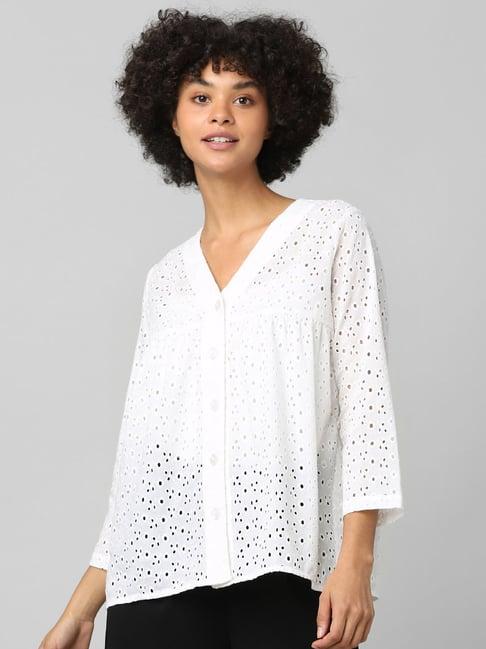 only white embroidered shirt