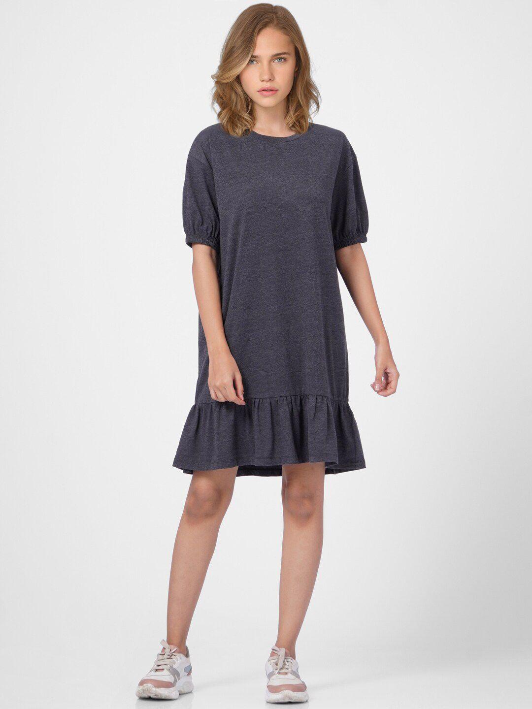 only women blue t-shirt dress