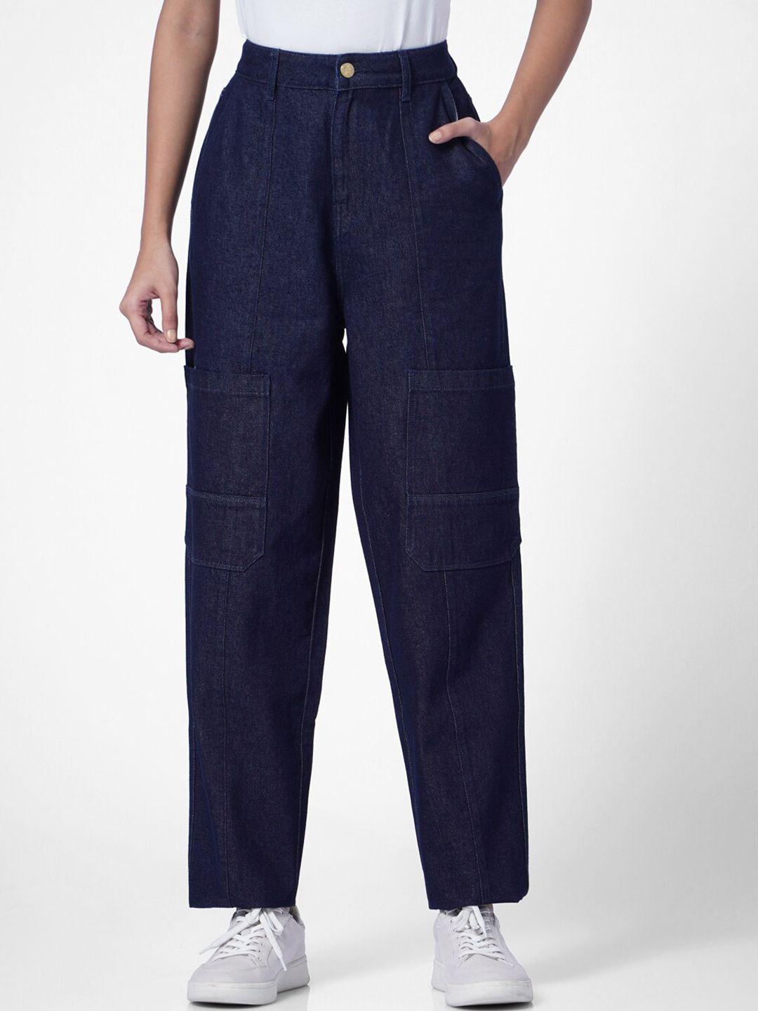 only women boyfriend fit high-rise jeans