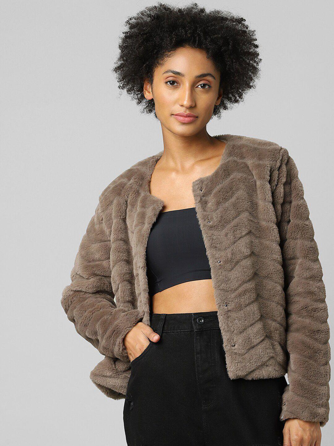 only women brown onllouise faux fur jacket