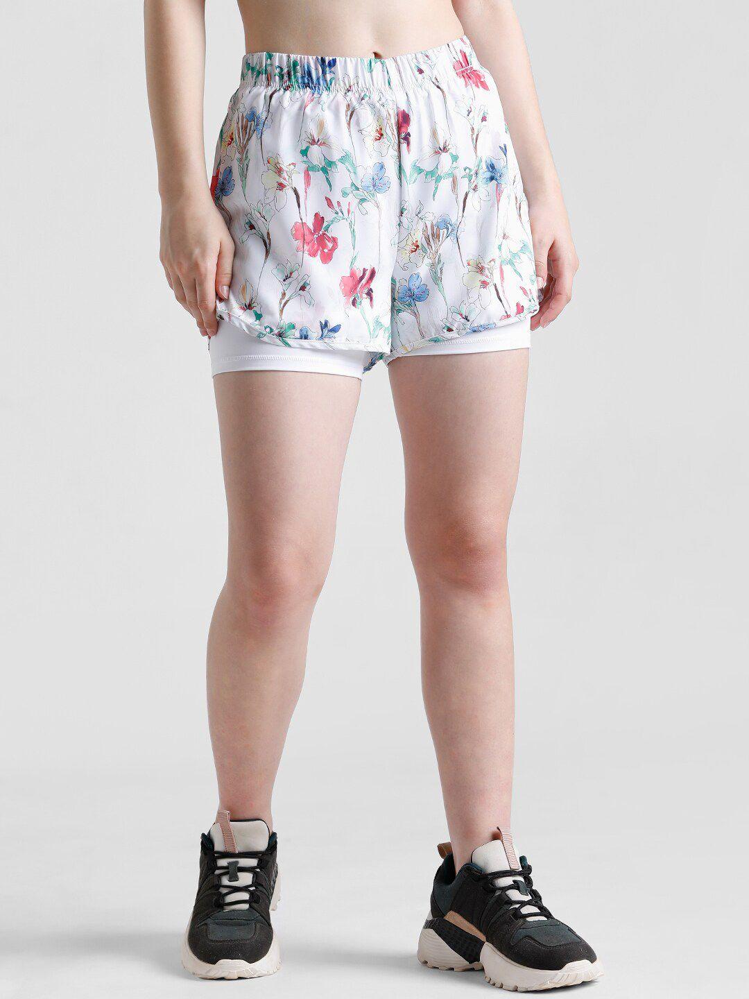 only women floral printed training or gym shorts