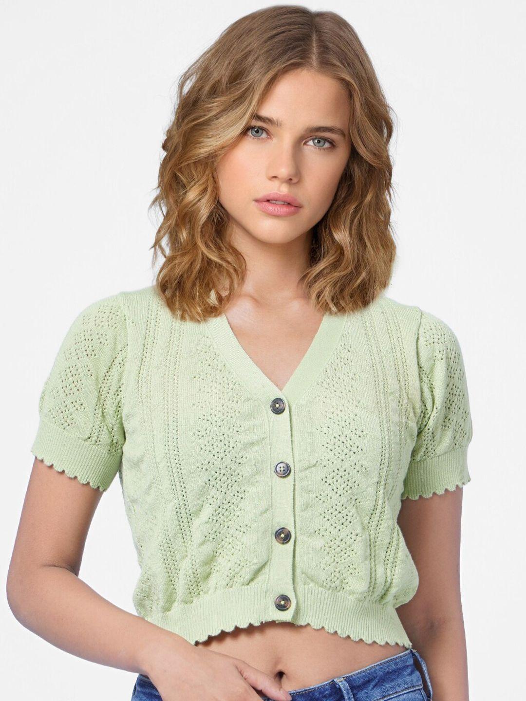 only women green cardigan