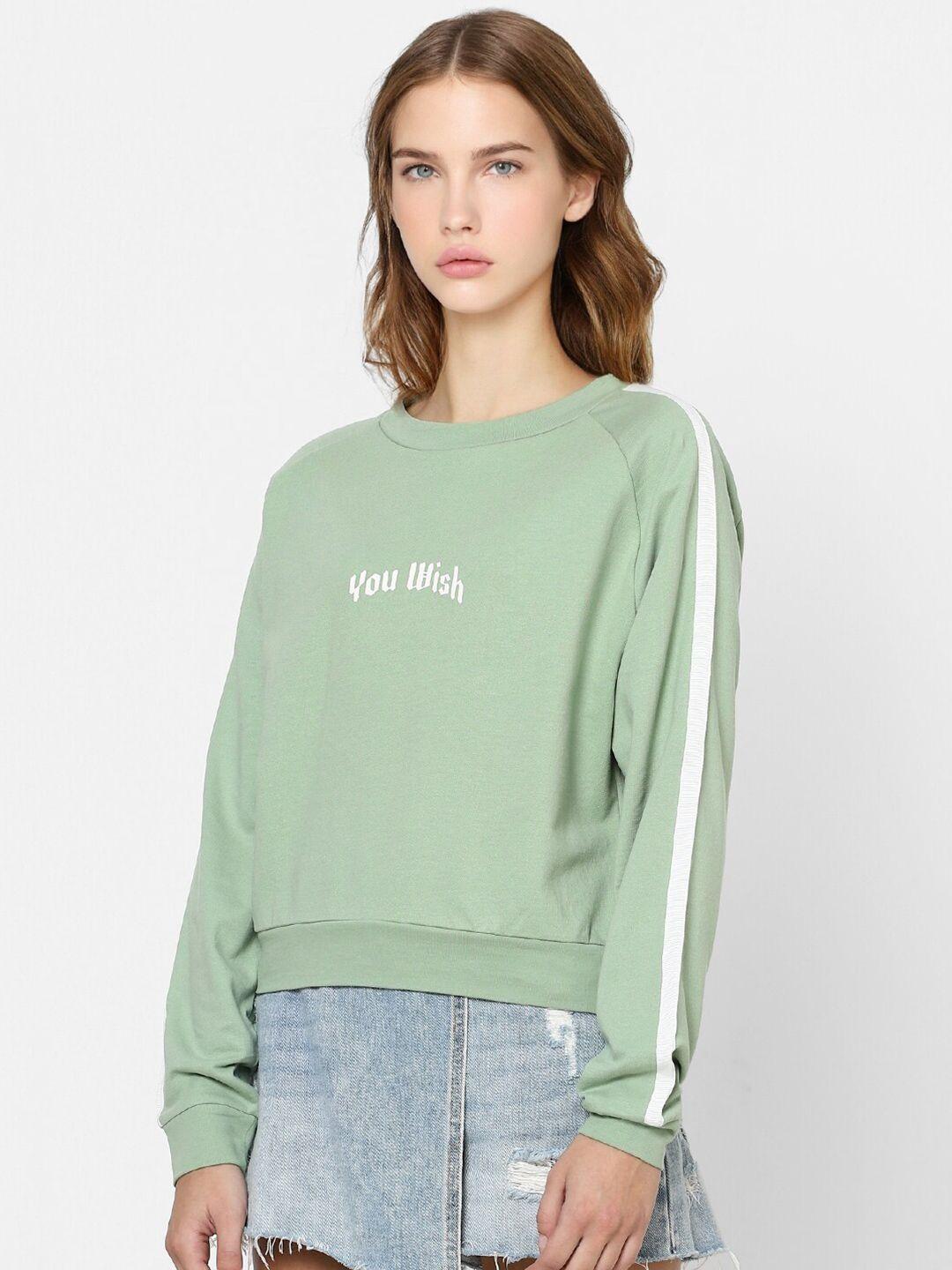 only women green sweatshirt