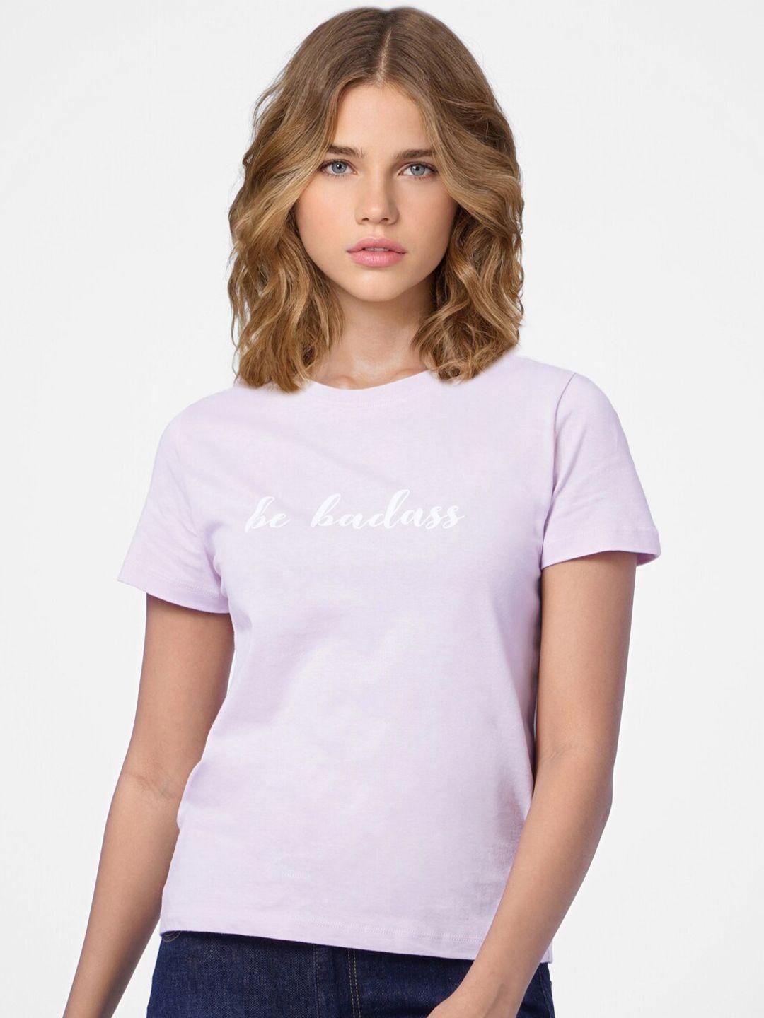 only women lavender solid t-shirt
