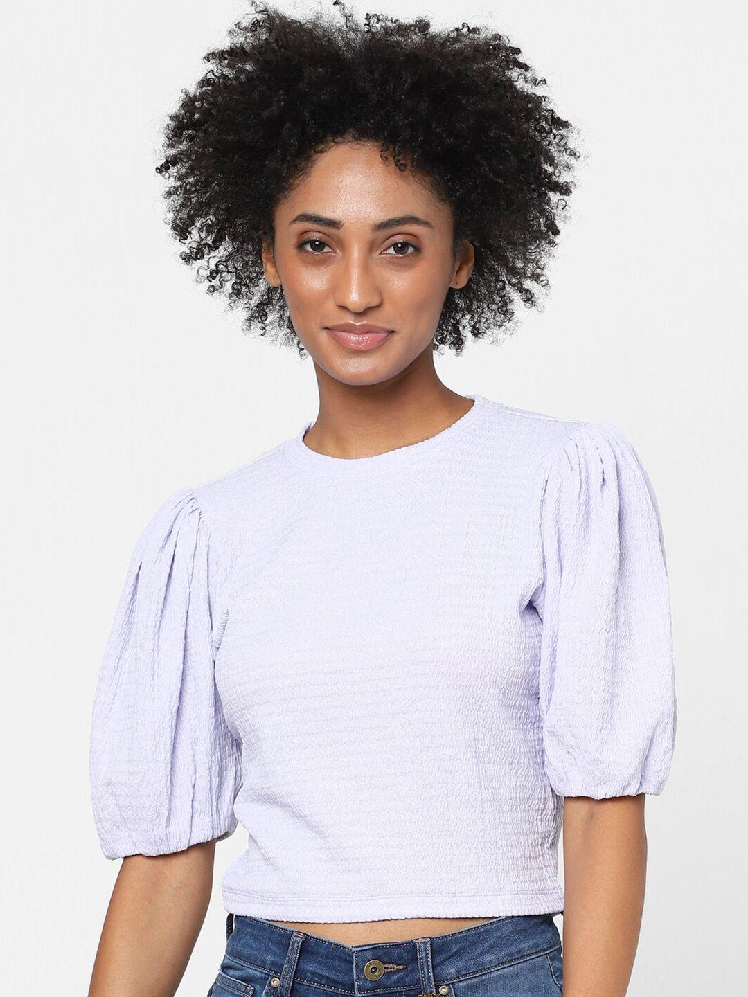 only women lavender textured crop top