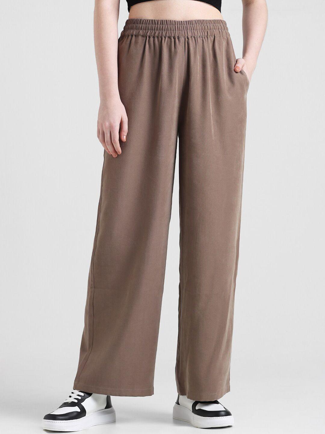only women loose fit high-rise parallel trousers