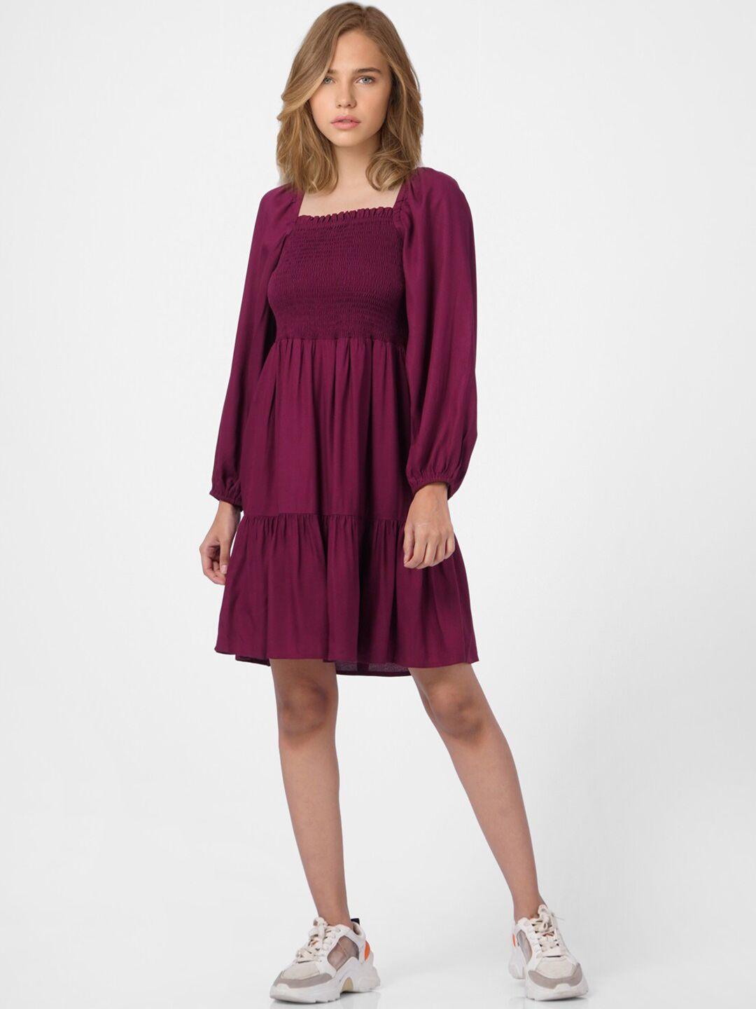 only women maroon solid dress