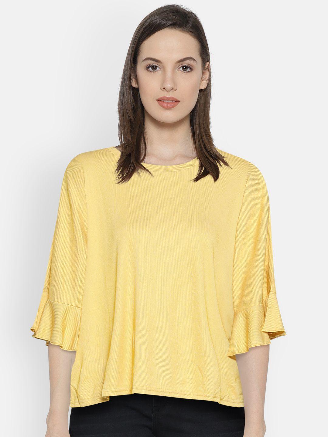 only women mustard yellow solid top