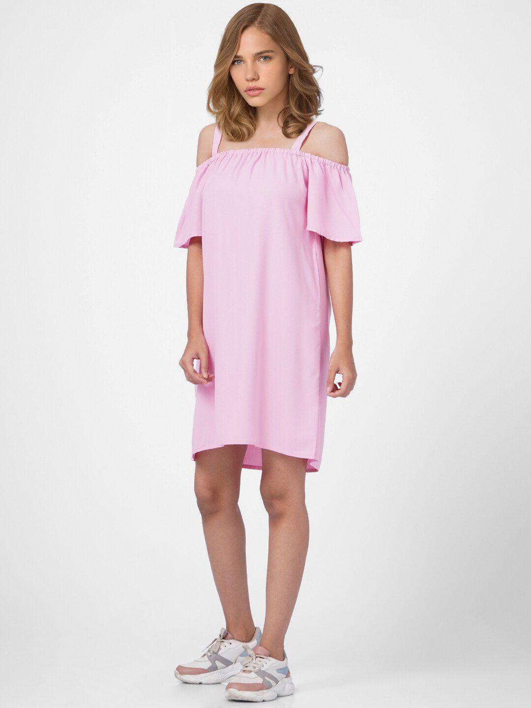 only women pink a-line mini dress