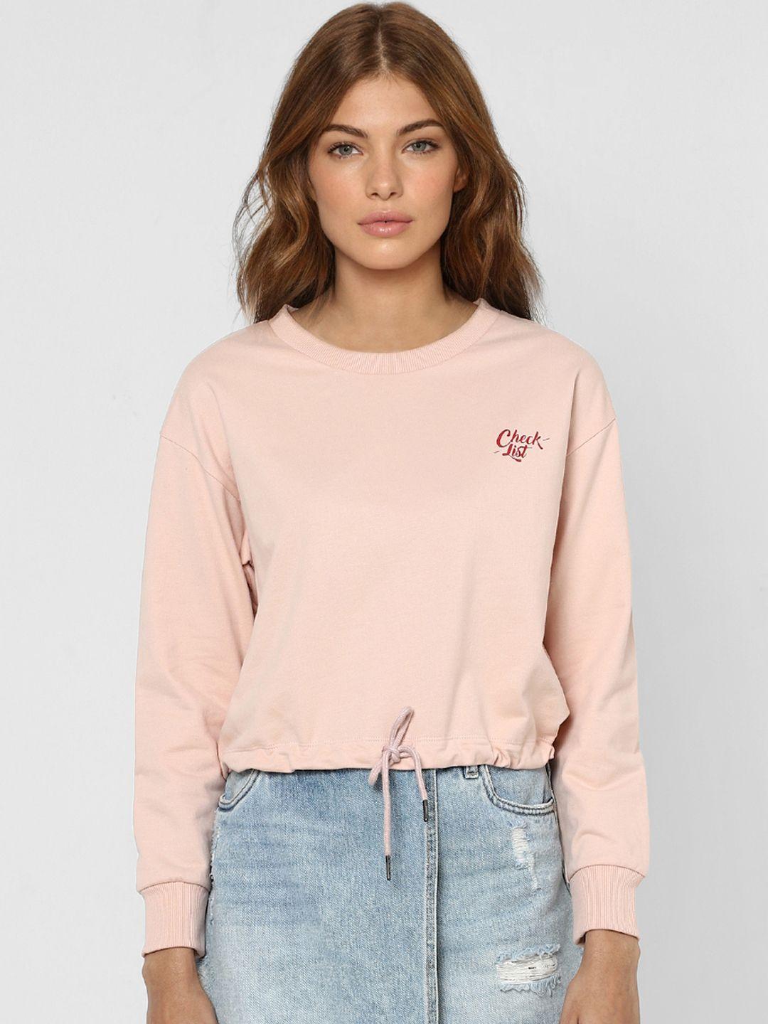 only women pink cotton sweatshirt