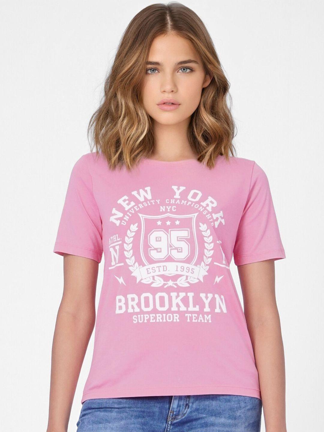 only women pink printed t-shirt