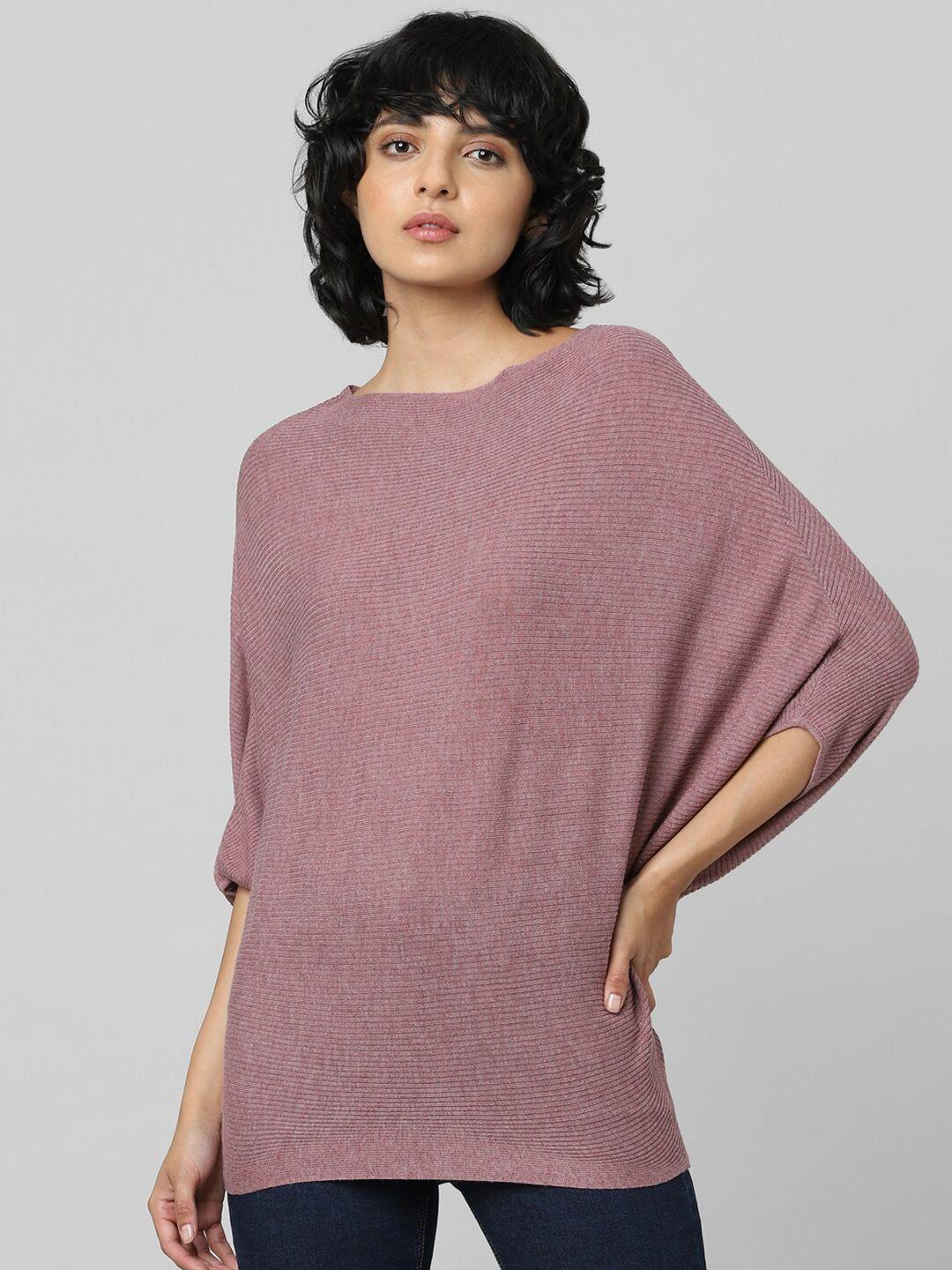 only women pink solid pullover