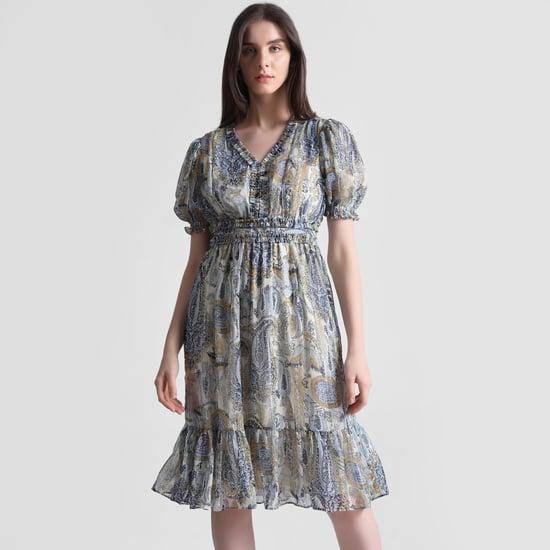 only women printed fit & flare dress