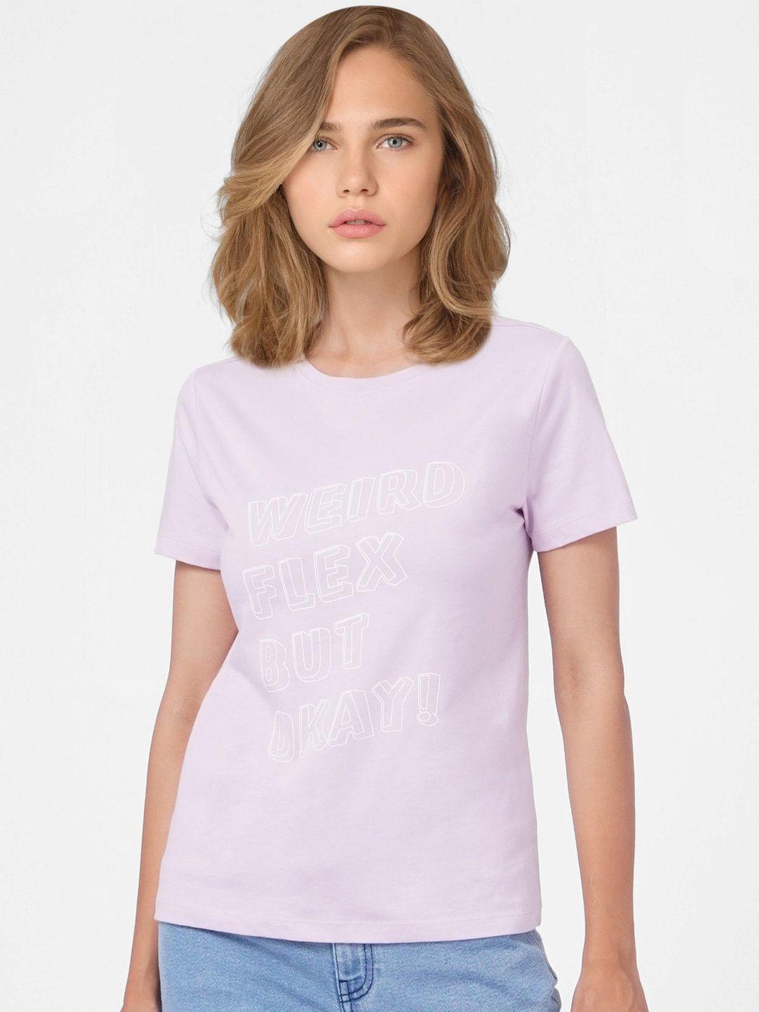 only women purple typography t-shirt