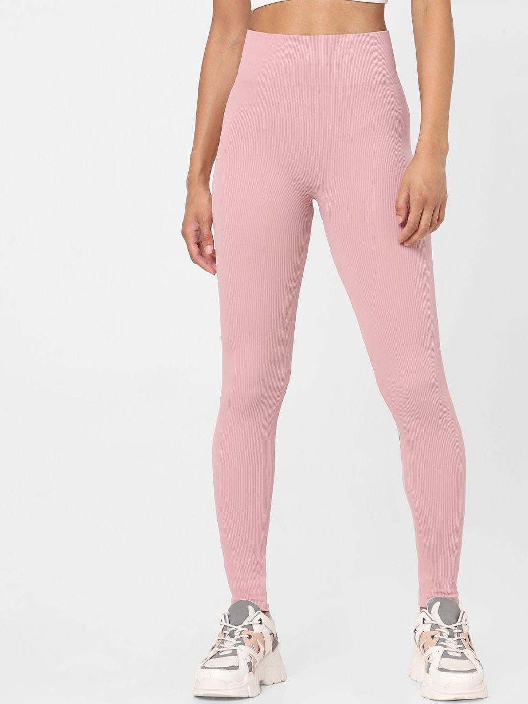 only women rose pink solid legging