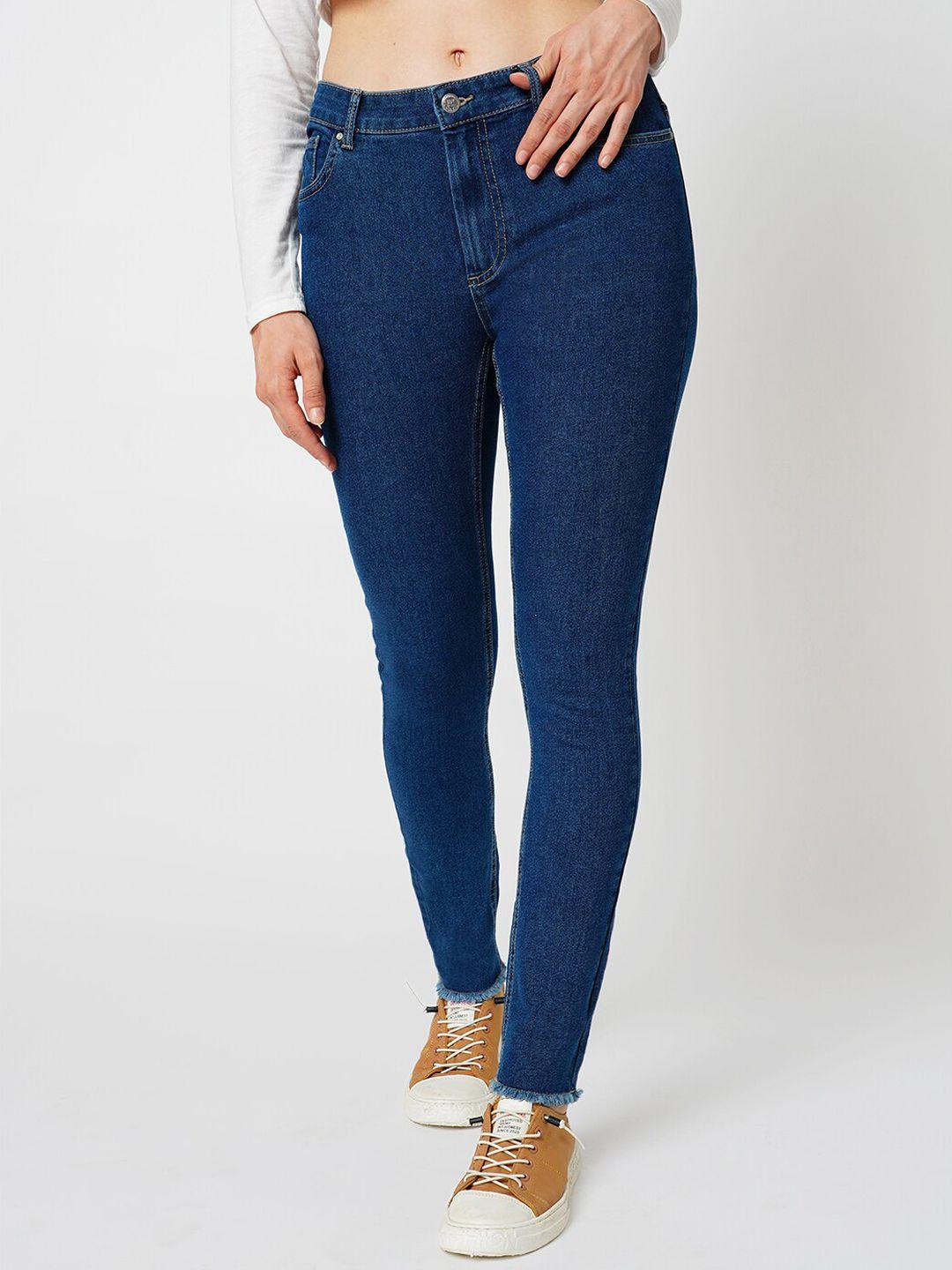 only women skinny fit clean look mid-rise stretchable jeans