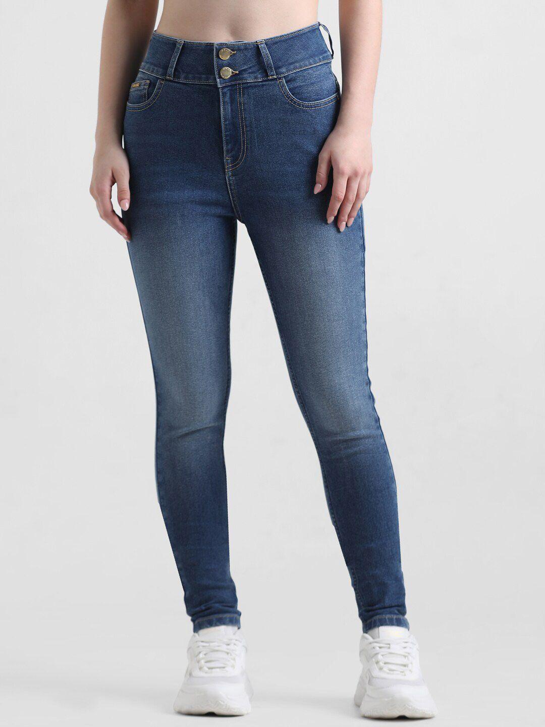 only women skinny fit high-rise heavy fade stretchable jeans