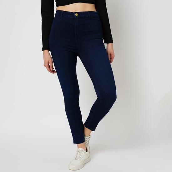 only women solid skinny fit jeggings