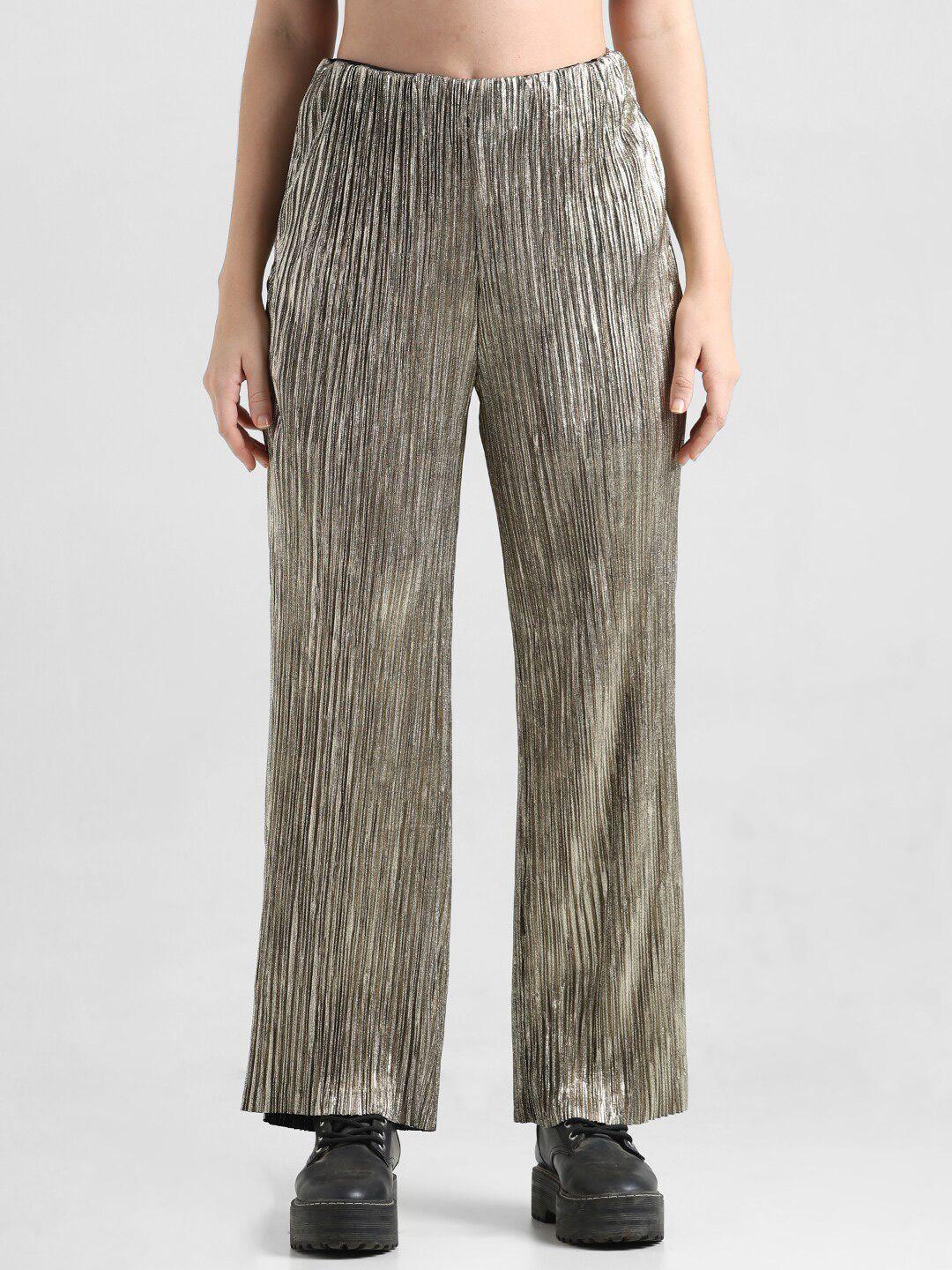 only women textured high-rise trousers