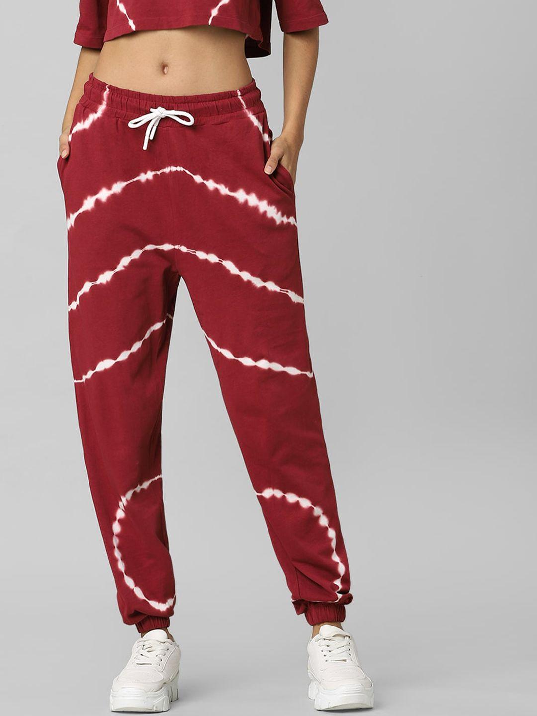 only women tie & dye printed cotton joggers