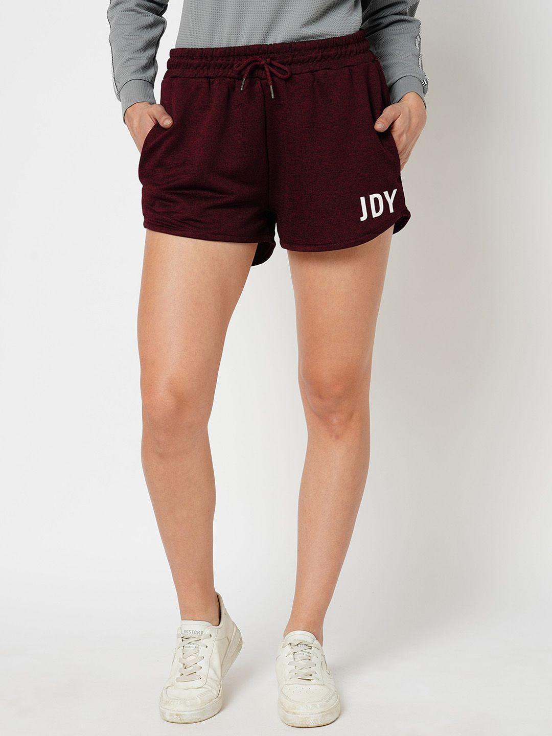 only women typography printed high-rise sports shorts