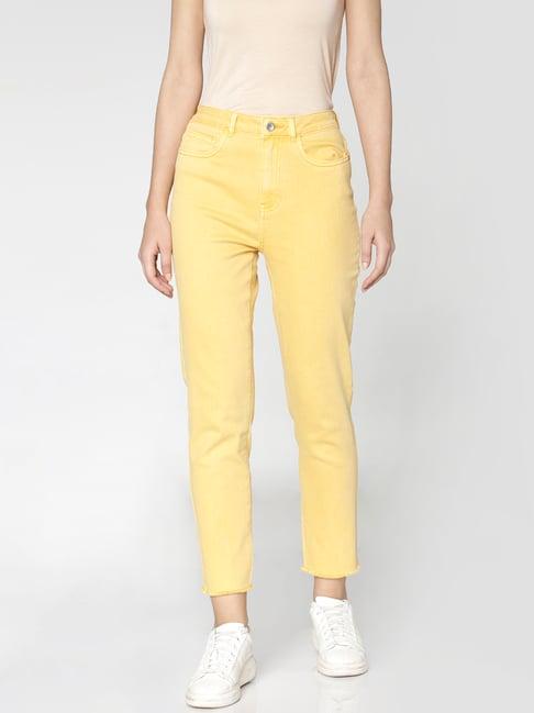 only yellow cotton jeans