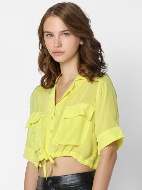 only yellow cropped shirt