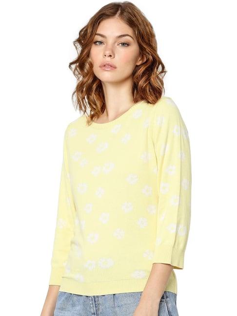 only yellow printed sweater