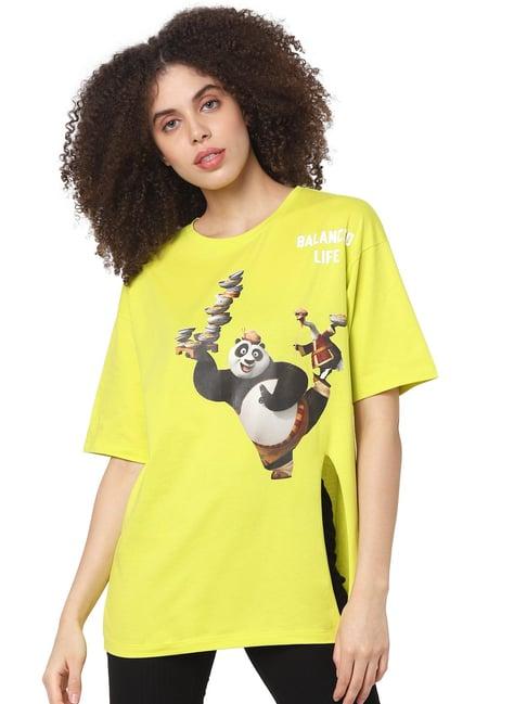 only yellow printed t-shirt