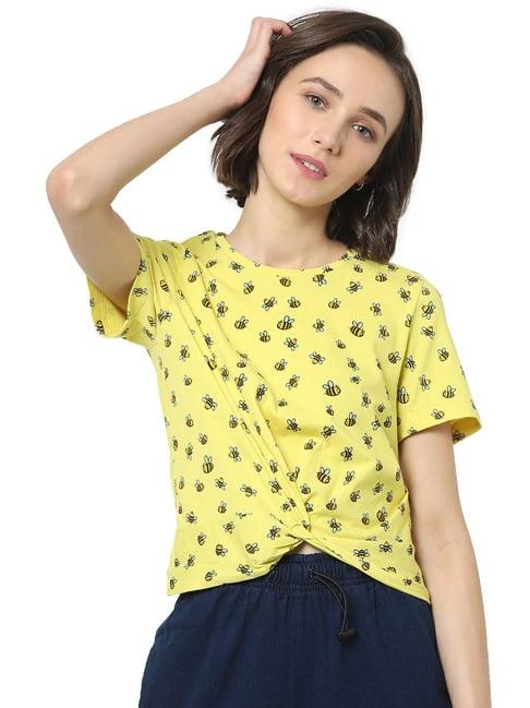 only yellow printed top