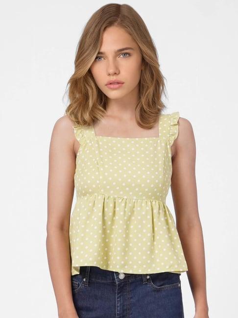 only yellow printed top