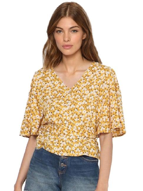 only yellow printed top