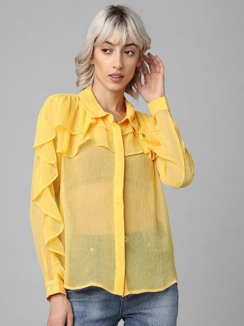 only yellow regular fit shirt