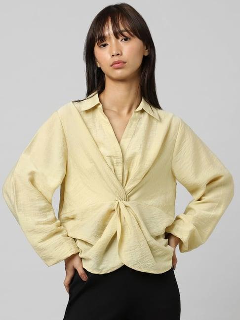 only yellow regular fit shirt