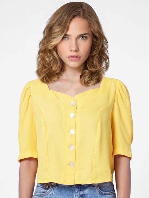 only yellow regular fit top