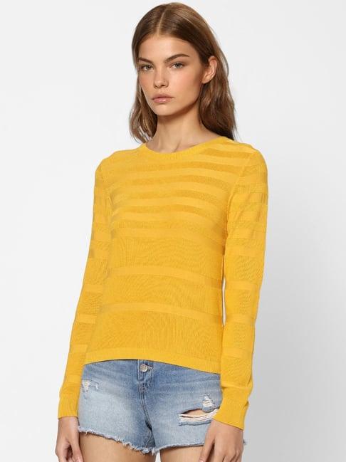 only yellow striped pullover